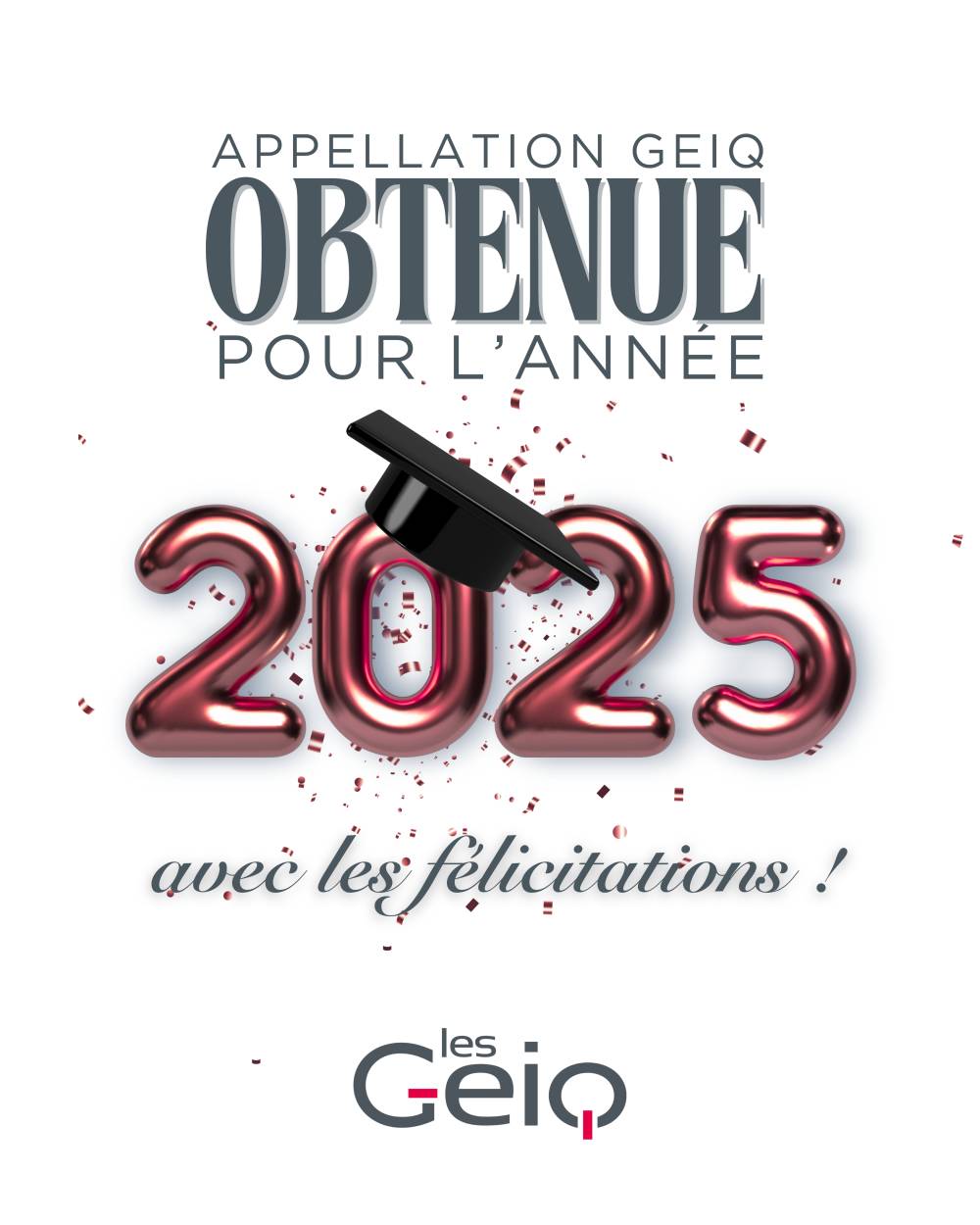 Post label blanc + félicitations