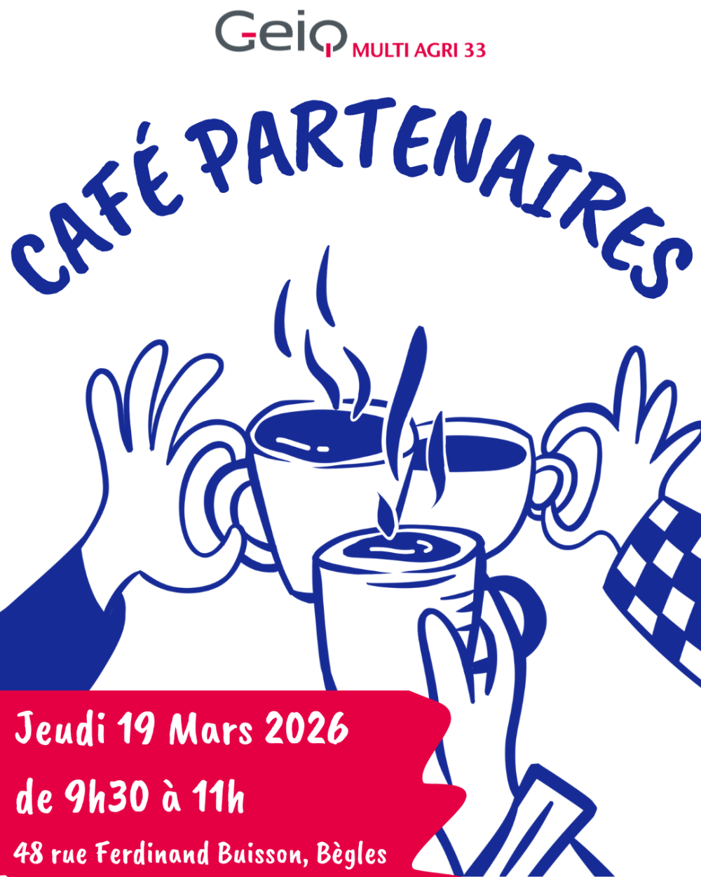 Bleu et Blanc Dessin Pause Café Publication Instagram